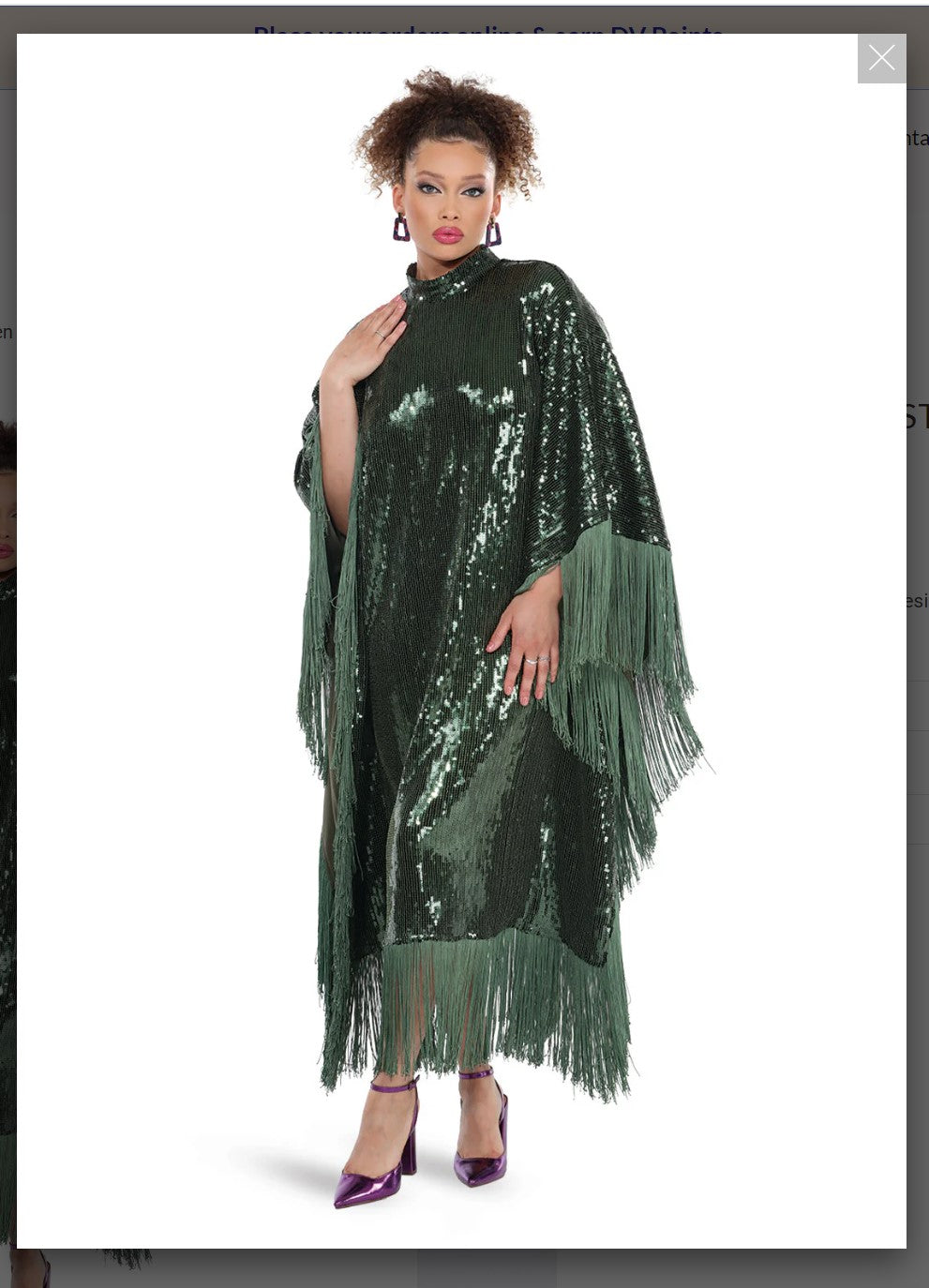 Love The Queen Style 17493 Rose Gold/Artichoke Green 1PC Caftan Love The Queen