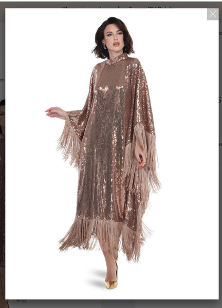 Love The Queen Style 17493 Rose Gold/Artichoke Green 1PC Caftan Love The Queen