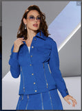 Love The Queen 17532-J 1PC Jacket Cotton Twill Fabric Designed With Open End Zippers Love The Queen