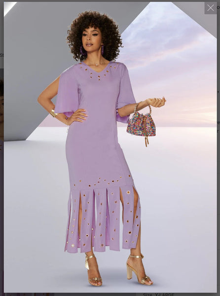 Love The Queen 17537 1PC Dress With Stretch Fabric And Flair Slit Sleeves Grommets Love The Queen