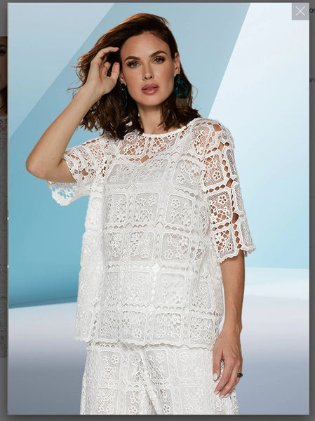 Love The Queen 17545 1PC Top & Tank Novelty Lace Fabric & Matching Tank Top Love The Queen