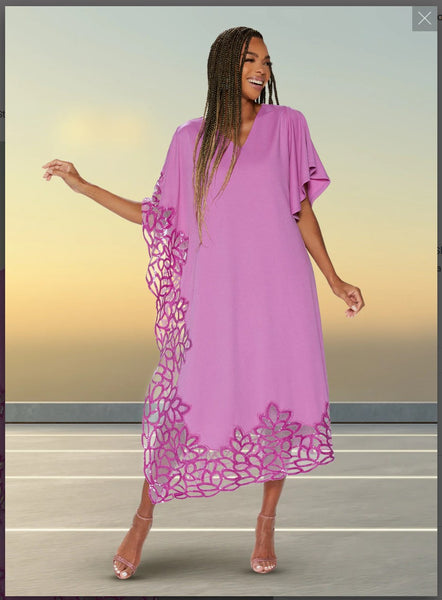 Love The Queen 17561  1PC Dress With Soft Stretch Fabric With Trumpet Sleeves Love The Queen