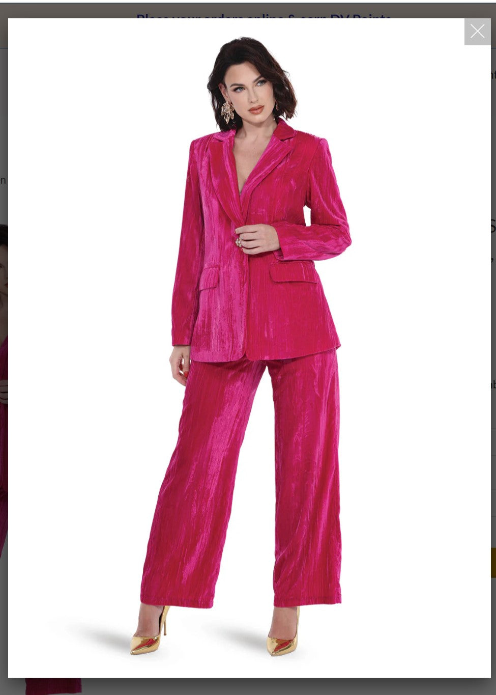 Love The Queen Style 17573 2PC Raspberry Jacket And Pant Set Love The Queen