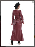 Love The Queen Style 17577 2PC Black/Brown Jacket And Skirt Set Love The Queen