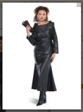 Love The Queen Style 17577 2PC Black/Brown Jacket And Skirt Set Love The Queen