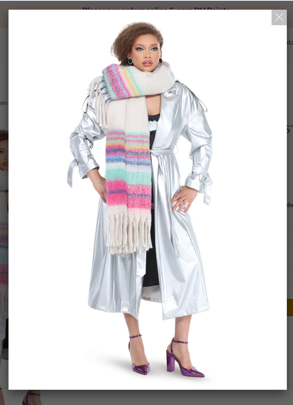 Love The Queen Style 17578 1PC Silver Trench Jacket Love The Queen