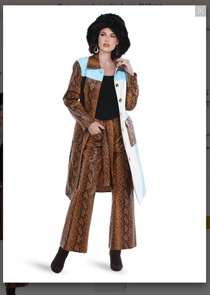 Love The Queen Style 17580 2PC Long Coat/Pants Love The Queen