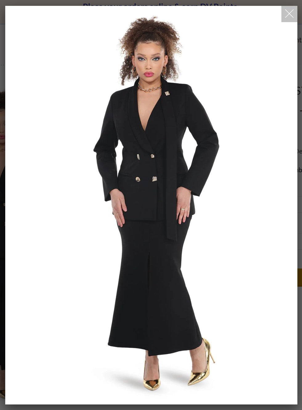 Love The Queen Style 17583 Black 2PC Jacket/Skirt Set Love The Queen