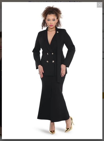 Love The Queen Style 17583 Black 2PC Jacket/Skirt Set Love The Queen