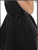 Love The Queen Style 17605 1PC Sleeveless Two Tone Dress.  Black/White
