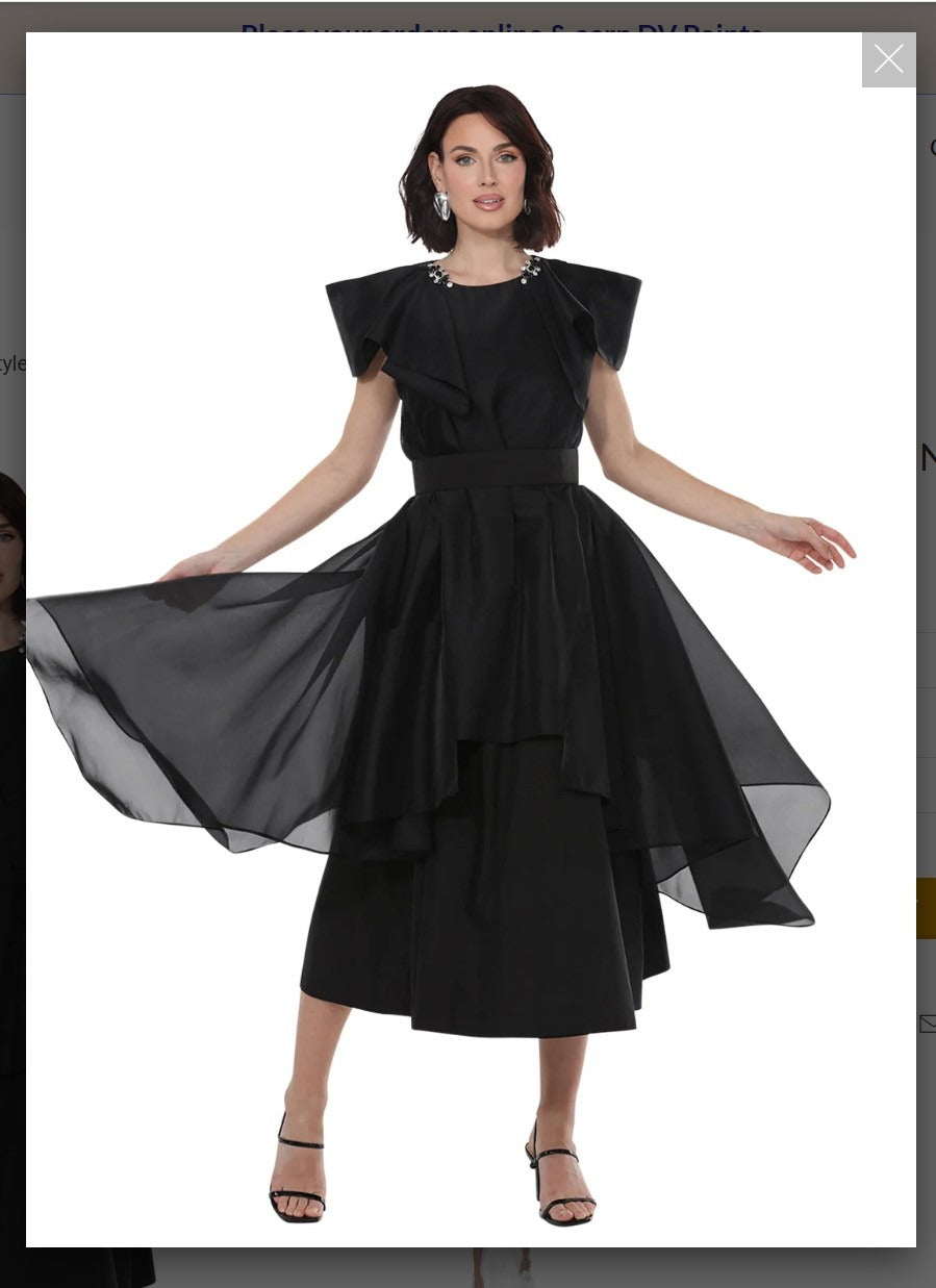 Love The Queen Style 17607 1PC Dress With Short Sleeves With Layers And A Flounce