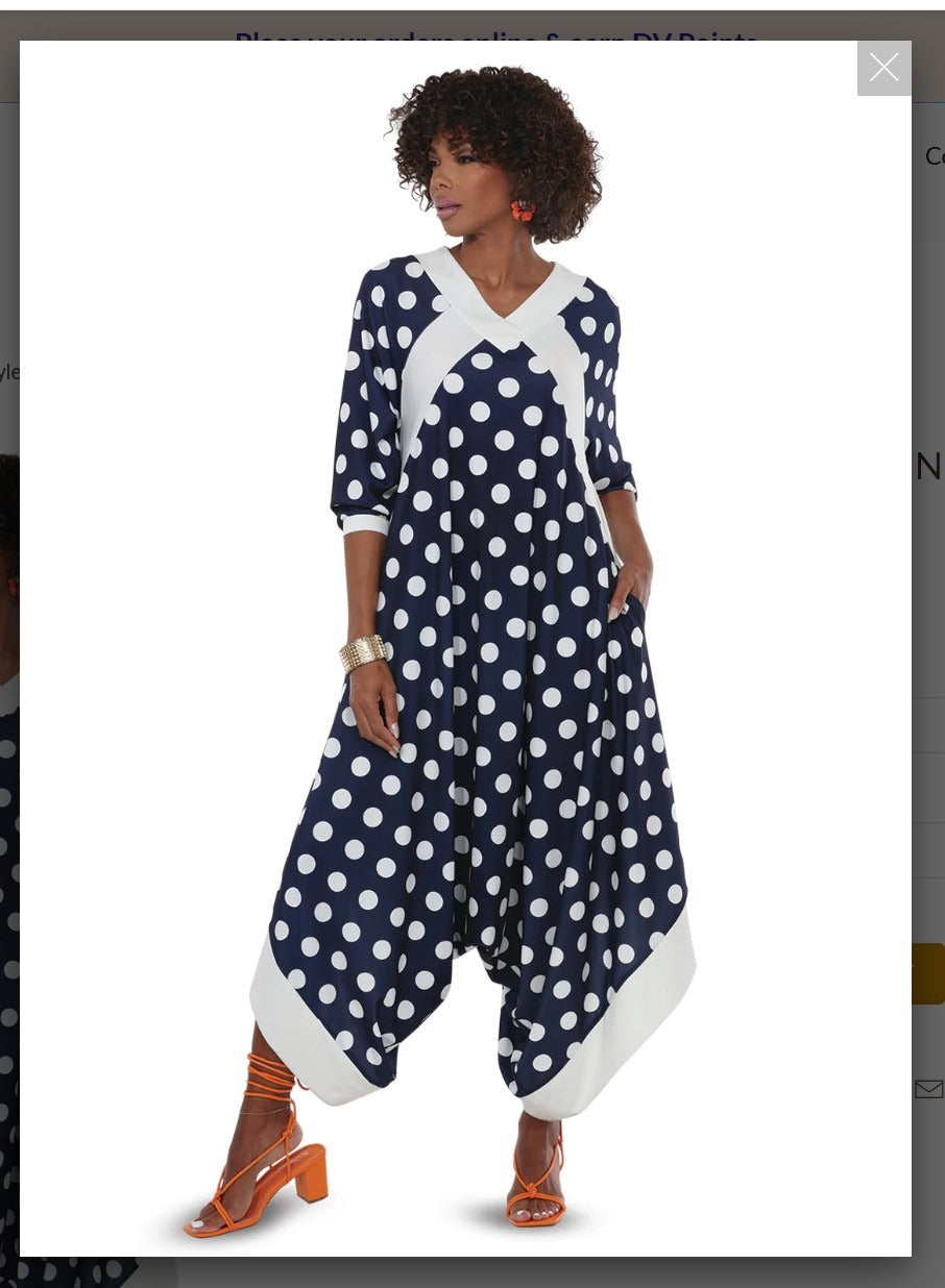 Love The Queen Style 17608 1PC Jumpsuit Wide Leg Suit In Polka Dots