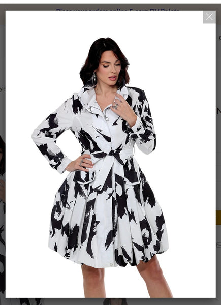 Love The Queen Style 17610 Long Sleeve Ballon Style Dress