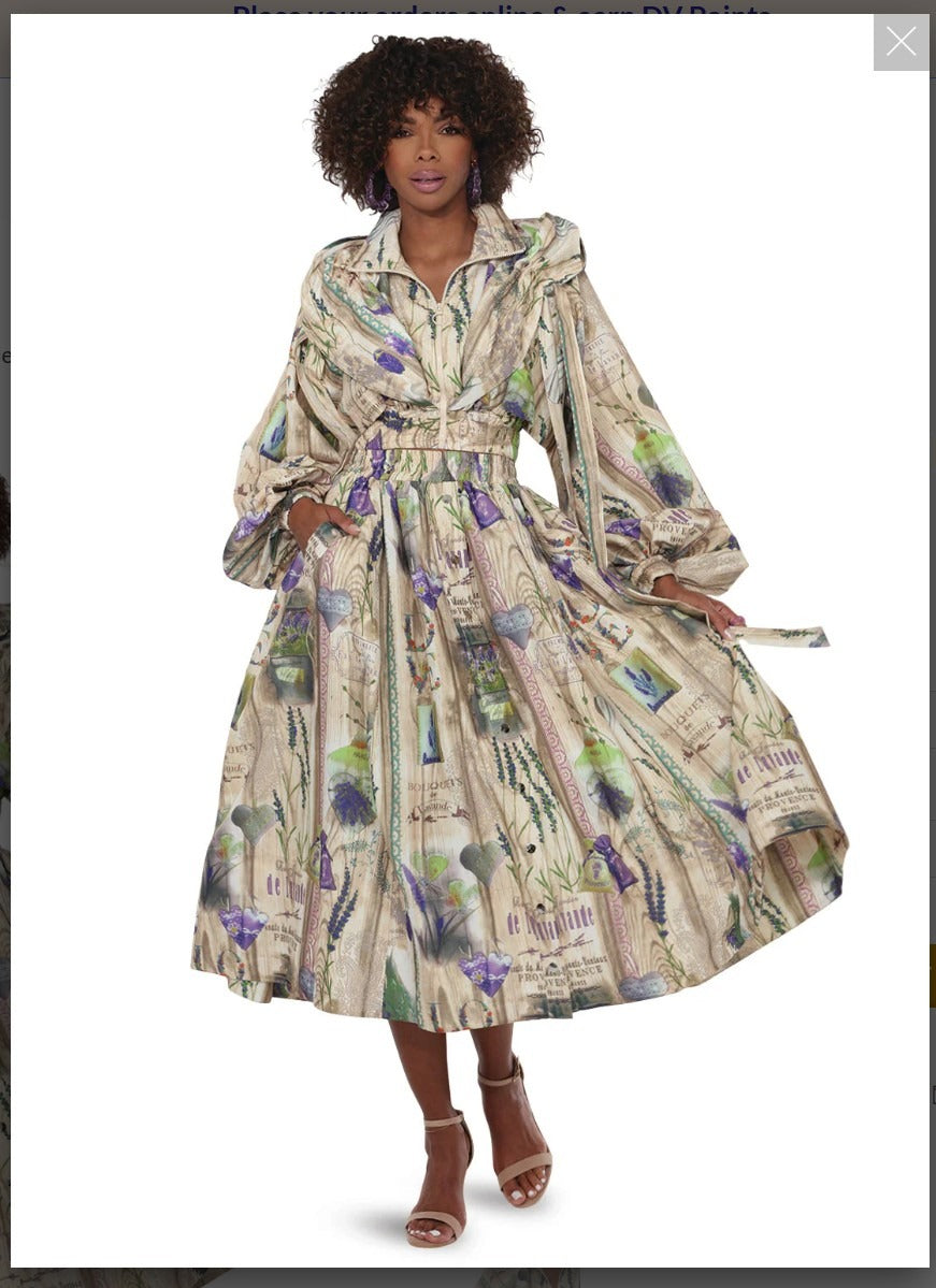 Love The Queen Style 17613 2PC Long Sleeve Jacket With A Flare Skirt