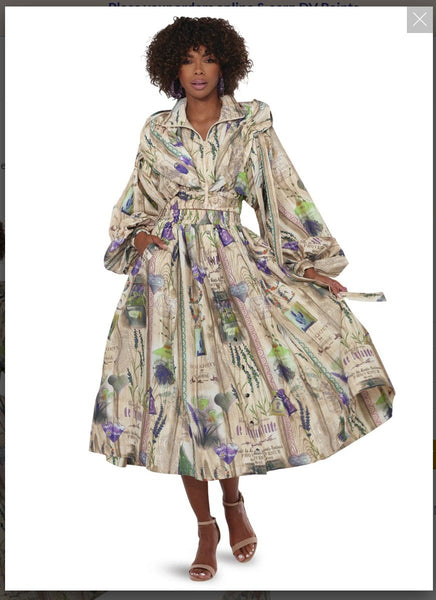 Love The Queen Style 17613 2PC Long Sleeve Jacket With A Flare Skirt