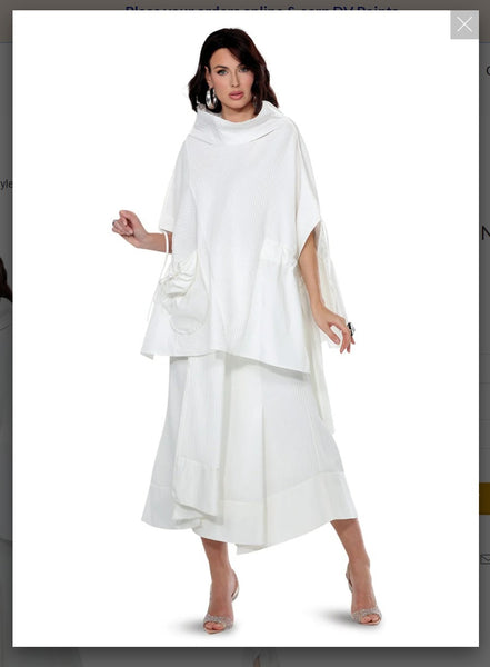 Love The Queen Style 17615 2PC  Oversize Turtle Neck  With A Flare Skirt