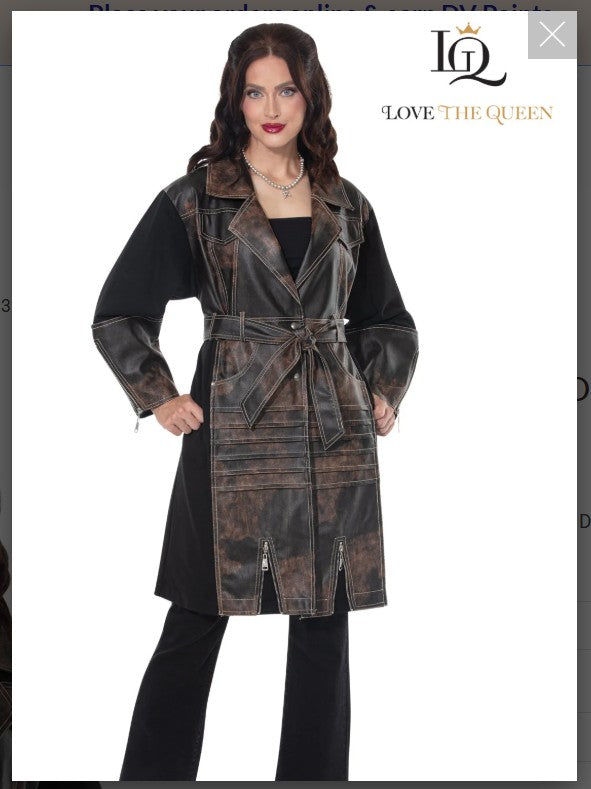 Love The Queen Style 17623 1PC Long Sleeve Button Up Coat Cotton Blend