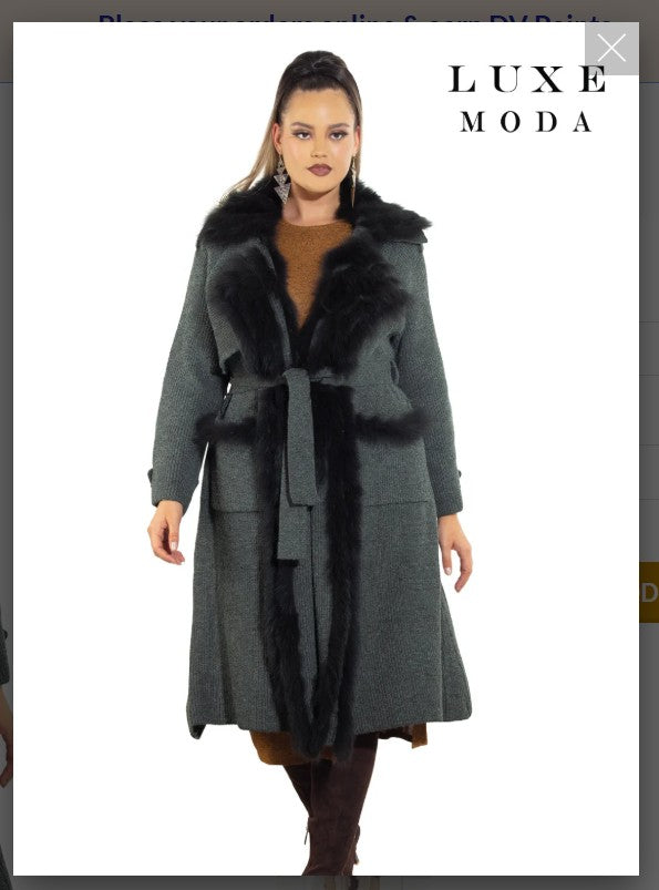 Luxe Moda By Donna Vinci LM-490 1PC Faux Coat /Duster