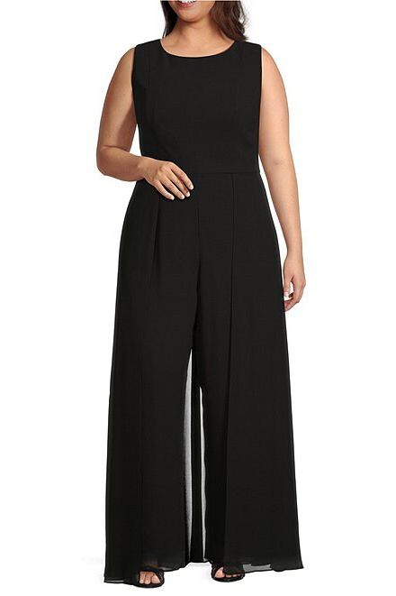 Marina Dress Collection MAR297444 Chiffon Overlay Sleeveless Jumpsuit ( Plus Size ) Marina Dress Collection