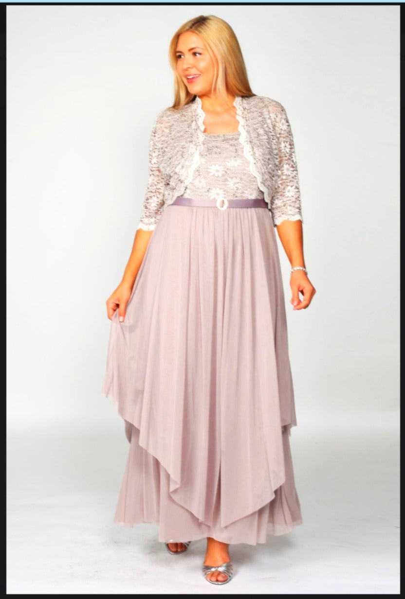 RM Richards 7300 Sleeveless Dress With 3/4 Sleeve Jacket