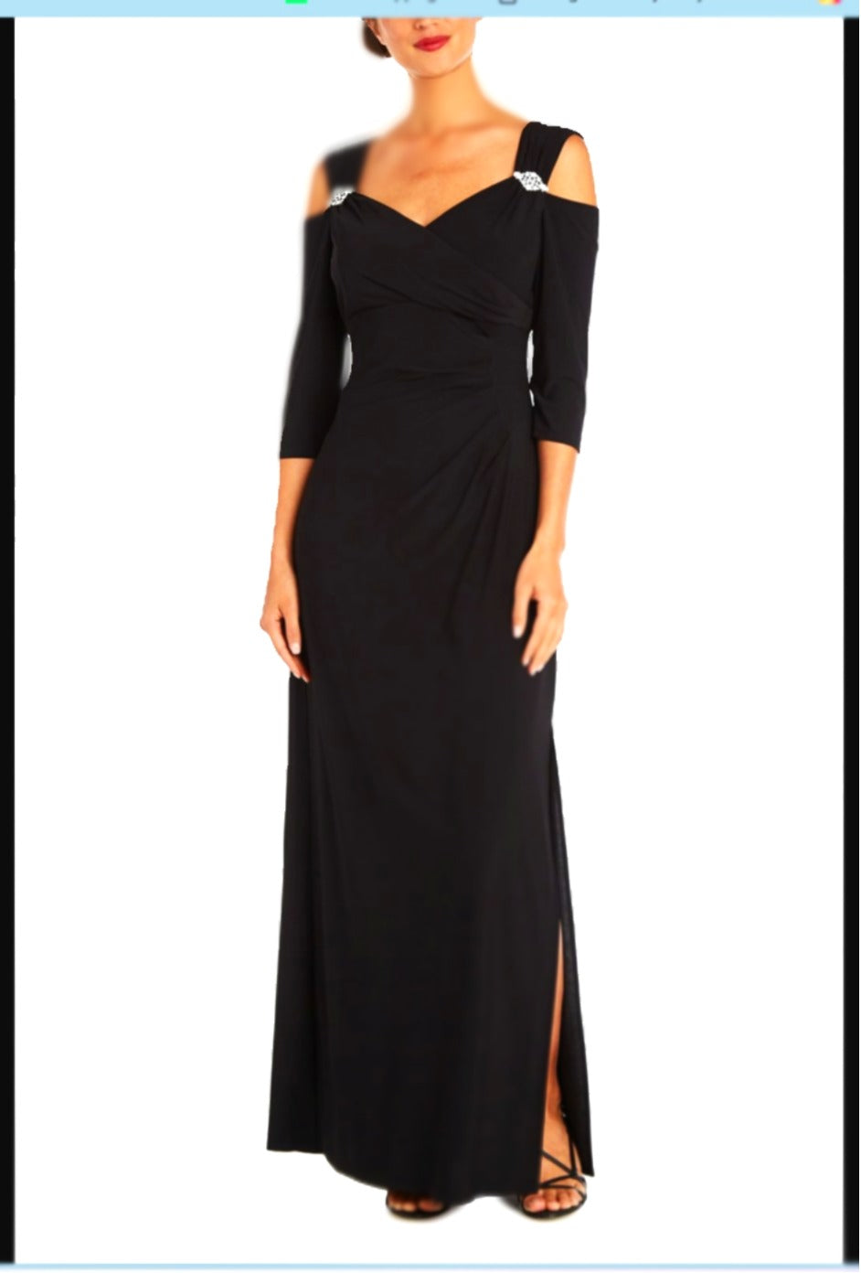 RM Richards 8950 Cold Shoulder Long Evening Dress