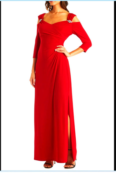 RM Richards 8950 Cold Shoulder Long Evening Dress