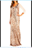 RM Richards 9209 Capelet Sleeve Sequined Evening Dress