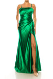 Aspeed Collection D601 Spaghetti Strap Pleated Waist Evening Dress