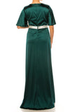Aspeed Collection D721 Rhinestone Belt V-Neck Long Evening Dress