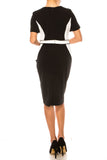 ILE SCS1472 CLOTHING SHORT SLEEVE CONTRAST SHIFT DRESS ILE