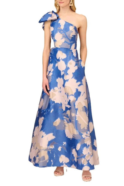 Aidan Mattox MD1E207626 One Shoulder Bow Accent Zipper Closure A-line Aidan Mattox