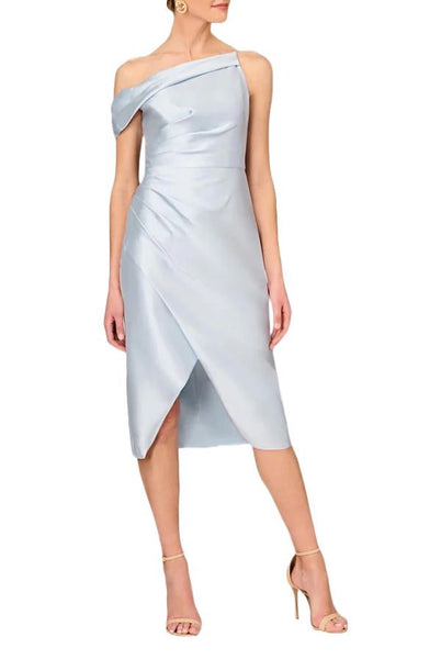 Aidan Mattox MD1E208036 One Shoulder Asymmetrical Pleated Side Zipper Aidan Mattox