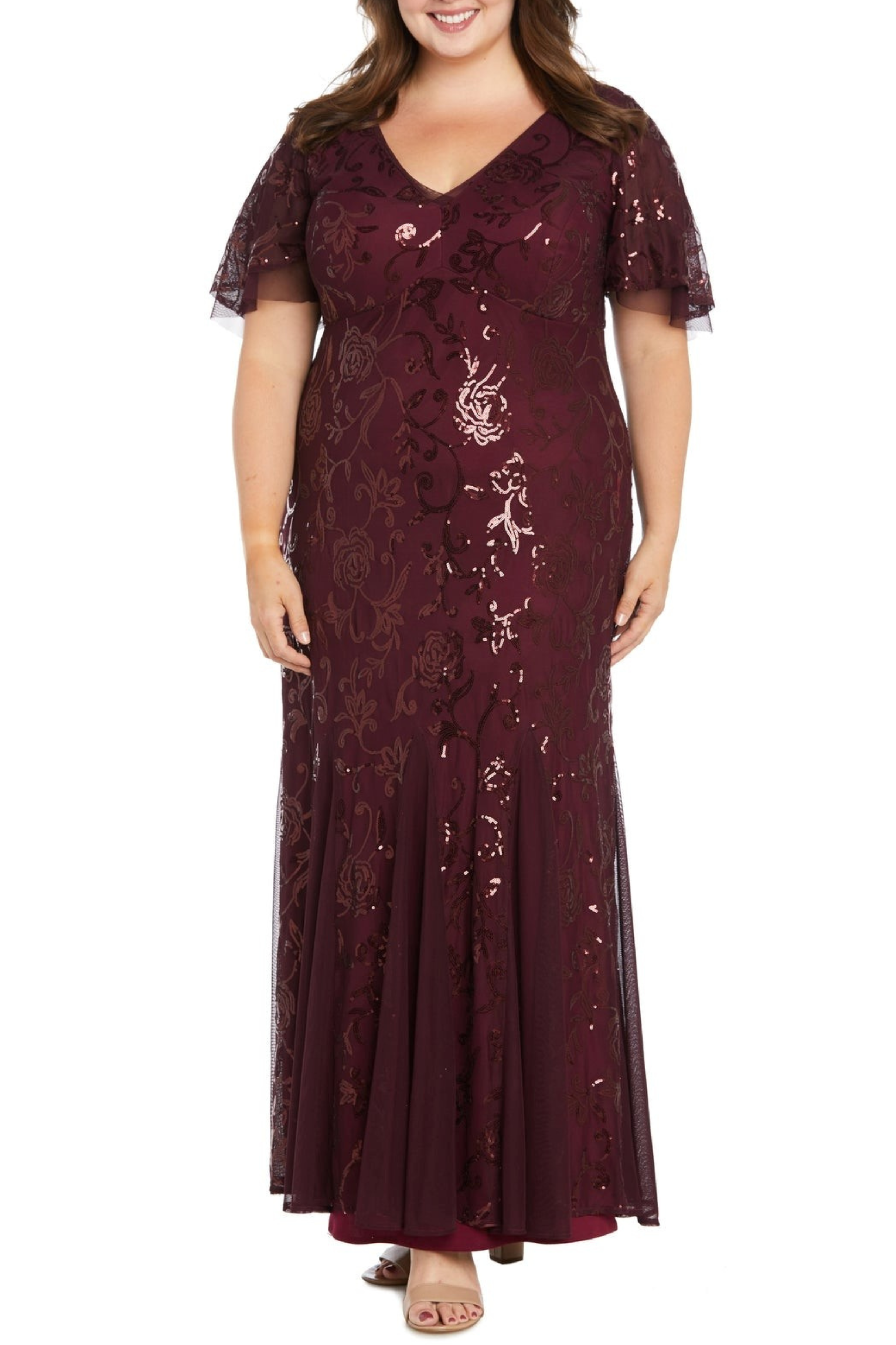 RM Richards 3215W Sequined Long Evening Dress PLUS SIZE