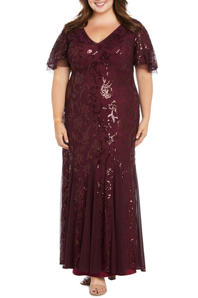 RM Richards 3215W Sequined Long Evening Dress PLUS SIZE