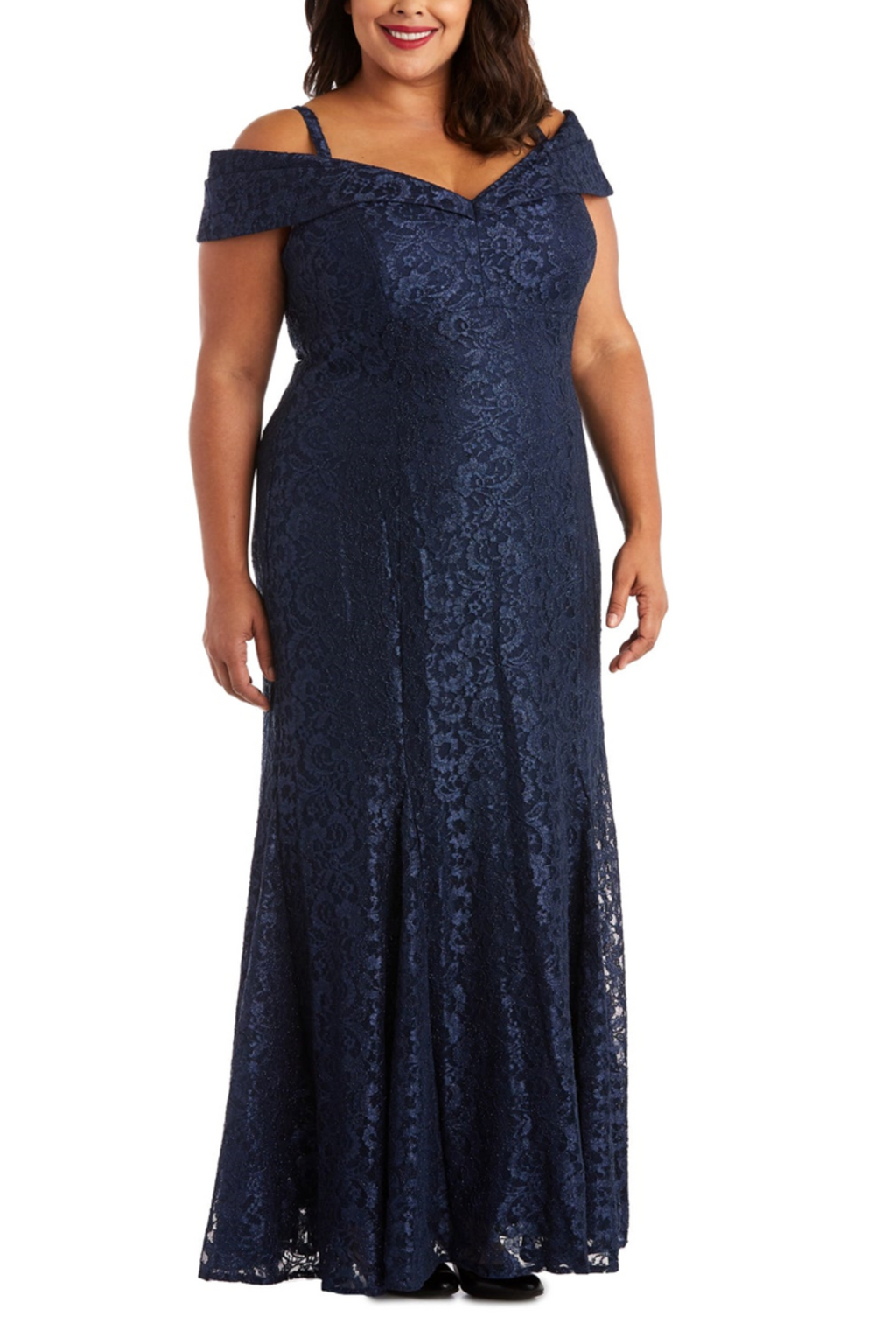 RM Richards 2047W Off-the-Shoulder Lace Dress PLUS SIZE
