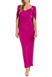 RM Richards 5899 Draped Shawl Sleeve Long Evening Dress