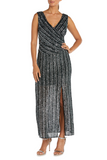 RM Richards 5921 Sequined V-Neck Long Evening Dress
