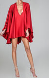 Red Cape Dress - Jazmine & Yazmine Designer Boutique