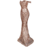 Gold Off Shoulder Evening Gown - Jazmine & Yazmine Designer Boutique