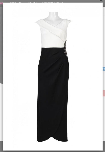 Alex Evenings 160088 V-Neck Cap Sleeve Zipper Back Alex Evenings