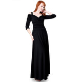 Evanese Women's Elegant Slip On Long Formal Evening Dress with 3/4 Sleeves - Jazmine & Yazmine Designer Boutique