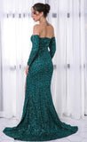 Emerald Green Sequin Gown - Jazmine & Yazmine Designer Boutique