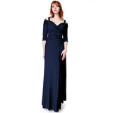 Evanese Women's Elegant Slip On Long Formal Evening Dress with 3/4 Sleeves - Jazmine & Yazmine Designer Boutique