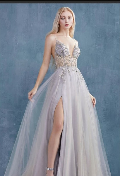 Andrea & Leo Couture A0672 Ophelia Bead Strap Tulle Gown Andrea & Leo Couture