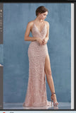 Andrea & Leo Couture A0872 Athena Gown. Fully Beaded Rhinestone & Pearl Halter Neck Andrea & Leo Couture