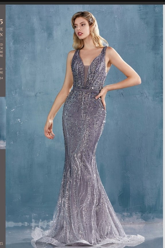 Andrea & Leo Couture A0915 Irene Gown Mirrored Sequined Ombre Andrea & Leo Couture