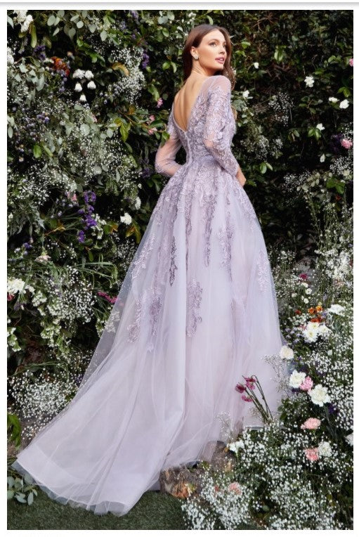 Andrea & Leo Couture A1024 Diana Long SLV Gown Regal, Elegant Yet Soft, Andrea & Leo Couture