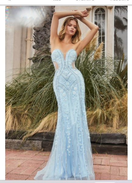 Andrea & Leo Couture A1211 Crystal Studded Lace Mermaid Gown Andrea & Leo Couture