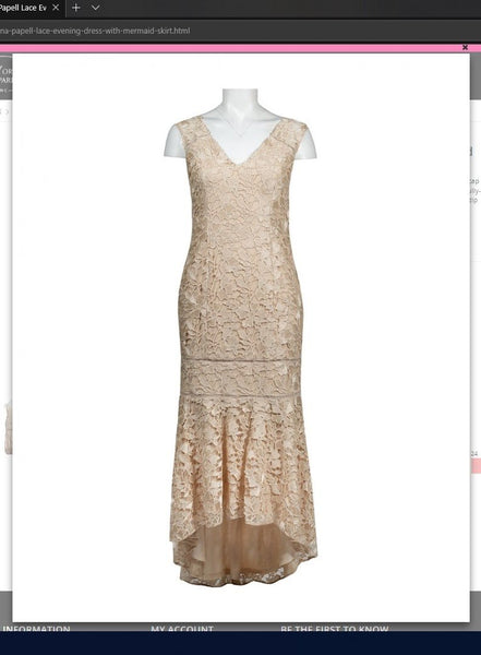 Adrianna Papell AP1E203392 Lace Evening Dress with Mermaid Skirt Adrianna Papell