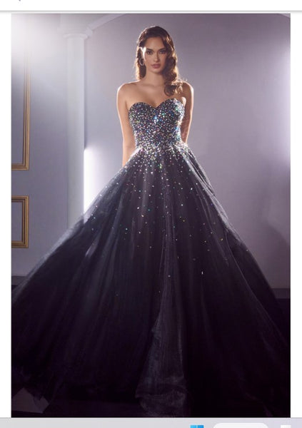 Products LA Divine By Cinderella Divine CB114 Strapless Ball Gowns With Jewel Accent Cinderella Divine